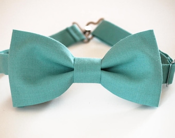 Teal bow tie, men's bow tie, dusty blue bow tie, wedding bow tie, groomsmen bow tie, ring bearer bow tie, groom bow tie, turquoise tie