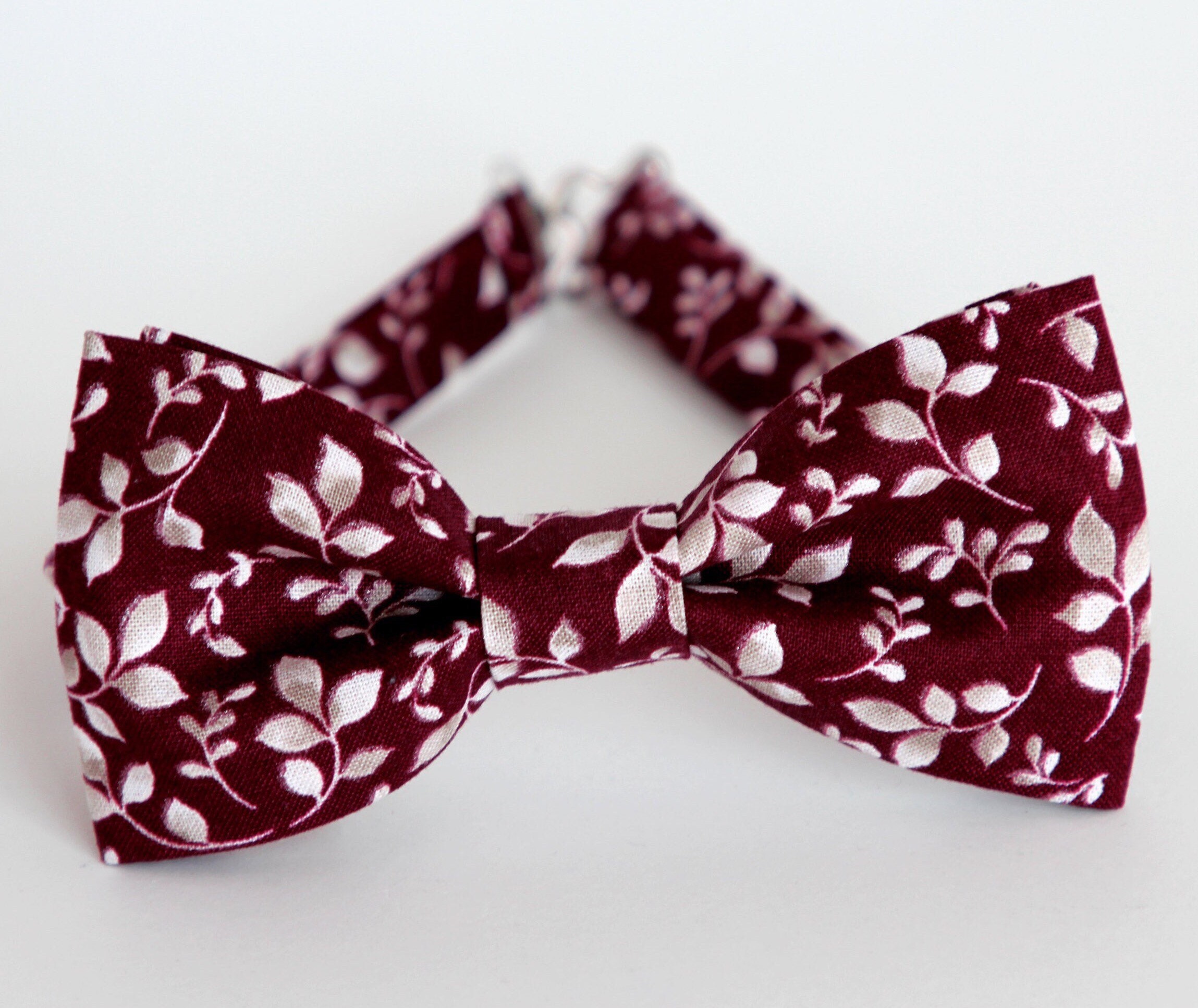 Burgundy with vines bow tie wine wedding bow tie fall Etsy