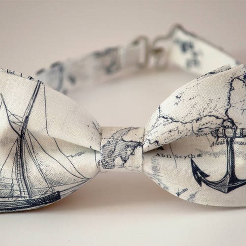 Nautical Map Bowtie Boat Bow Tie Nautical Bow Tie Map Print - Etsy