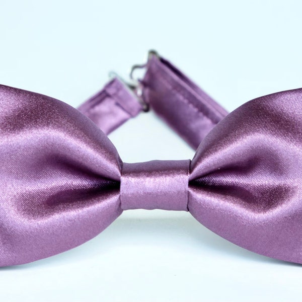 Light purple satin bow tie, wisteria silky bowtie, lavander bow tie, wedding mens grooms groomsmen bow tie, ringboy purple lilac bow tie,