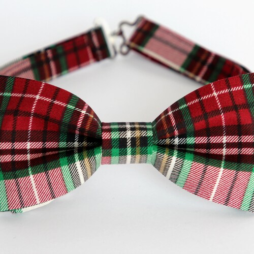 Plaid Bow Tie Christmas Mens Bow Tie Kids Boys Bow Tie Etsy