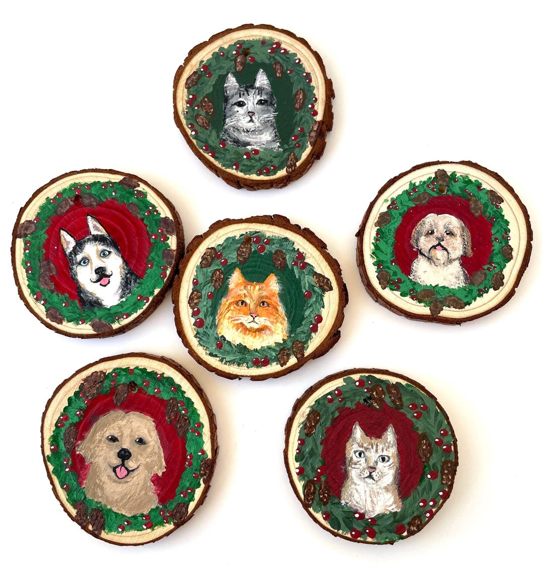 Custom Hand Painted Pet Wooden Christmas Ornament, Dog Lover Gift, Cat — free download