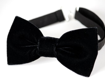 Black velvet bow tie, men&#39;s wedding bow tie, groom bow tie, luxury bow tie, Christmas bow tie, groomsmen ring bearer bow tie, kids bow tie