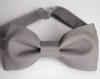 Slate grey bow tie, grey mens bow tie, grey boys bow tie, wedding bow tie, groom bow tie, groomsmen bow tie, ring bearer bow tie, pageboy