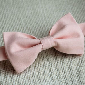 Blush Pink Bow Tie, Boys Bow Ties, Men's Bow tie, blush pink wedding accessory, light pink bow tie, ring bearer bow tie, grooms bow tie image 3