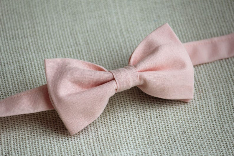 Blush Pink Bow Tie, Boys Bow Ties, Men's Bow tie, blush pink wedding accessory, light pink bow tie, ring bearer bow tie, grooms bow tie image 3