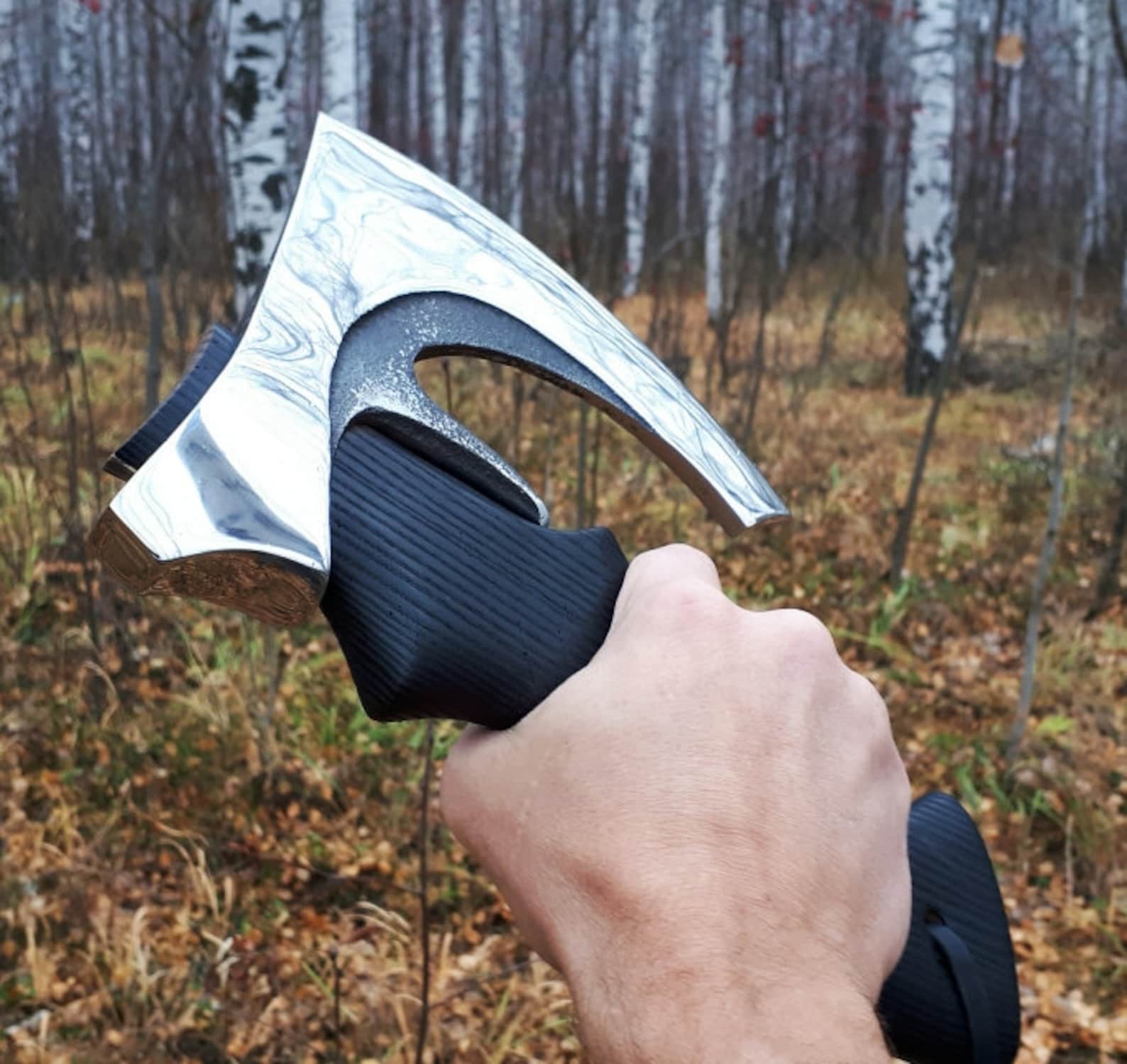 Axe. Black Bearded Viking fist hatchet. the butcher meat. Etsy