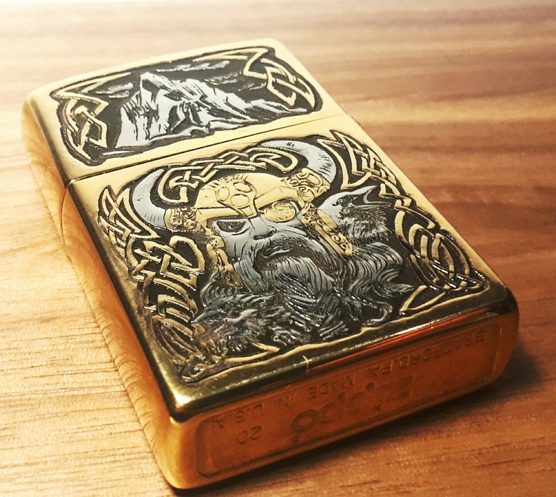 Viking god. Odin. Norse mythology. gold-plated gift lighter. A | Etsy
