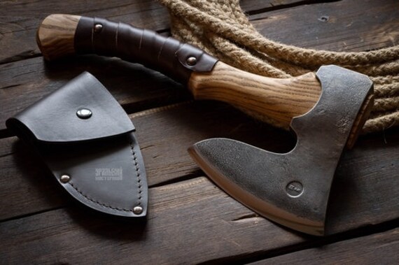 blacksmith/'s work Forged axe for Hiking in the woods Survival in the forest
