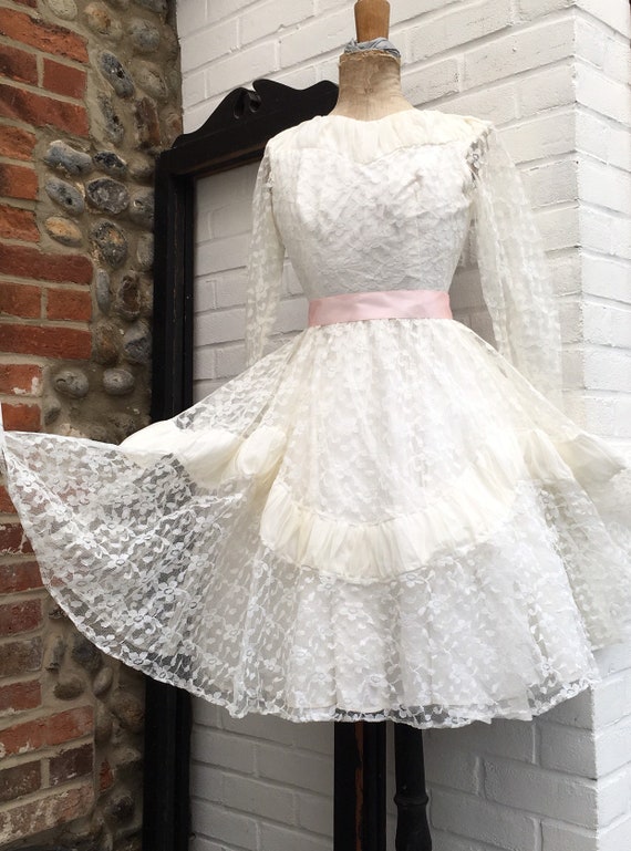 Vintage 50s lace wedding dress