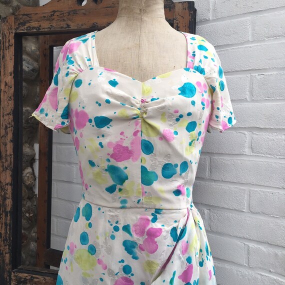 Vintage novelty print silk dress - image 7