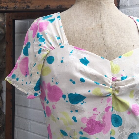 Vintage novelty print silk dress - image 3