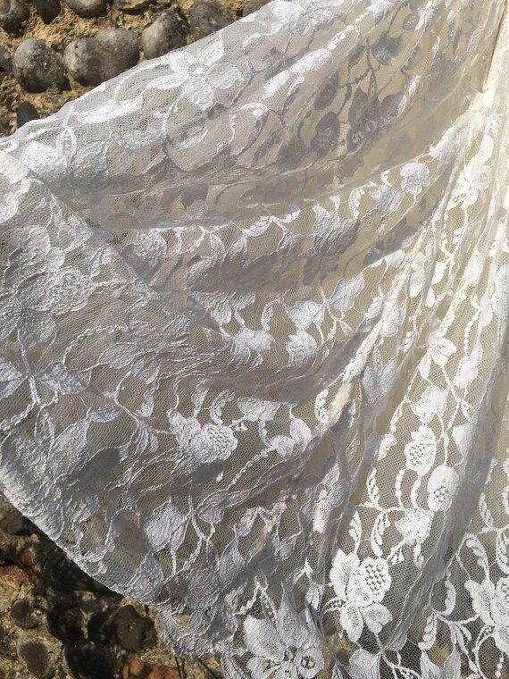 Vintage 50s lace wedding dress xs - image 3