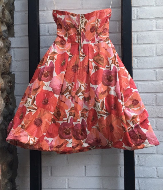 Vintage 50s floral print  bubble dress xs - image 5