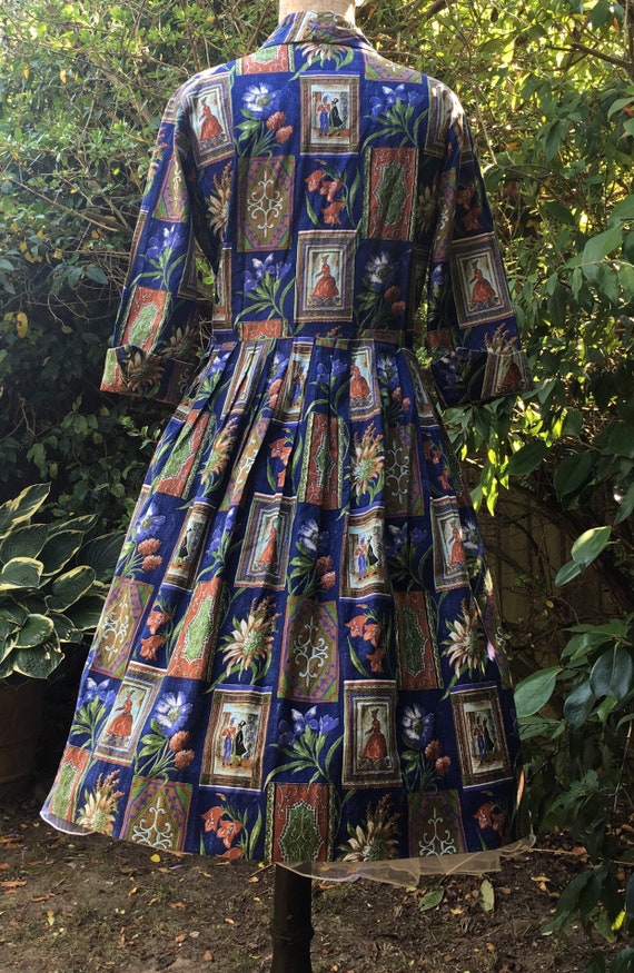 Vintage 50s novelty print dress S/M - image 7