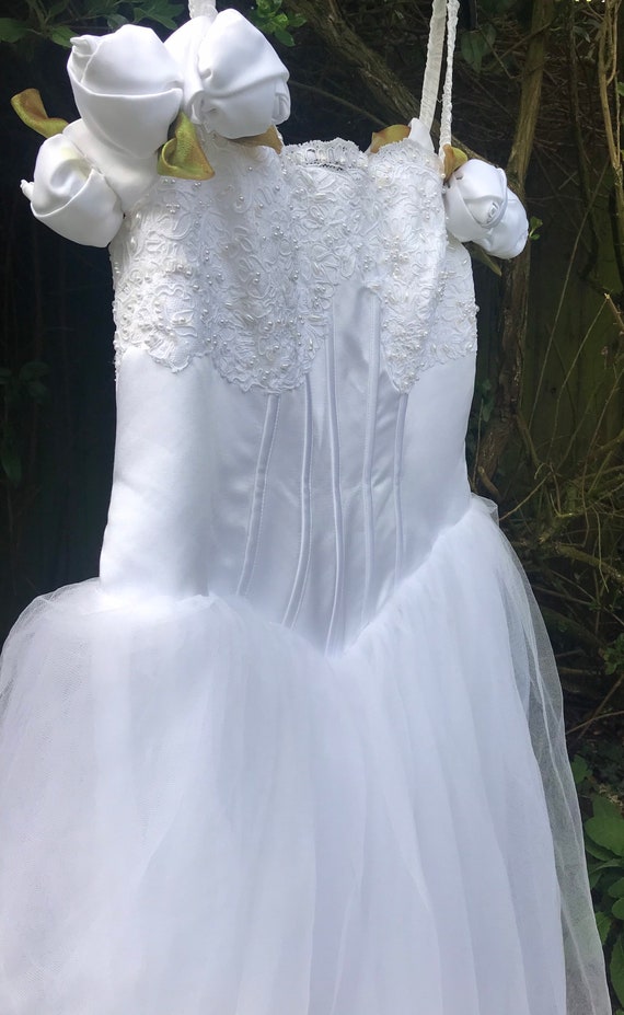 Vintage 80s volup bridal dress - image 4