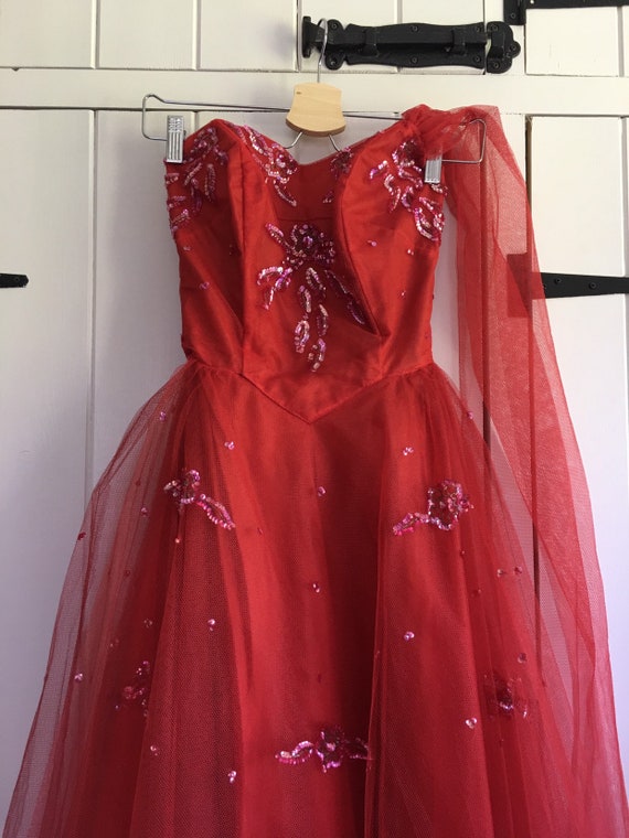 Vintage 50s tulle dress xs - image 6