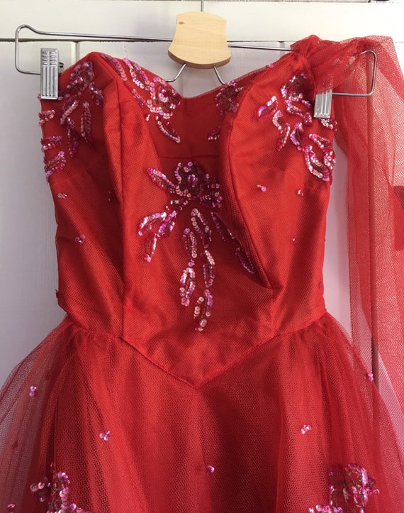 Vintage 50s tulle dress xs - image 2