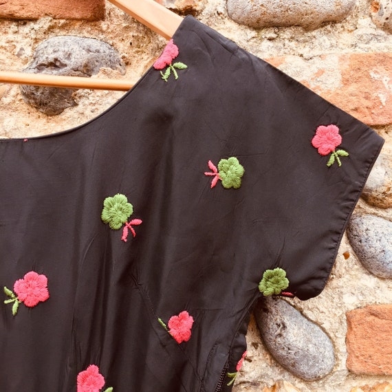 Vintage 50s embroidered evening dress