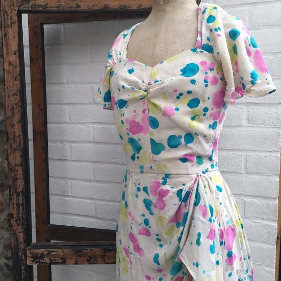 Vintage novelty print silk dress - image 4