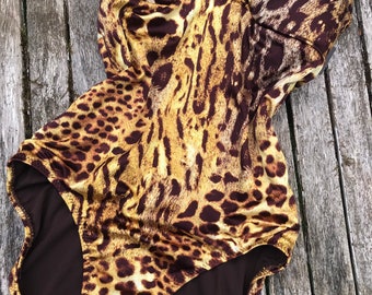 Retro Jantzen-badpak met luipaardprint