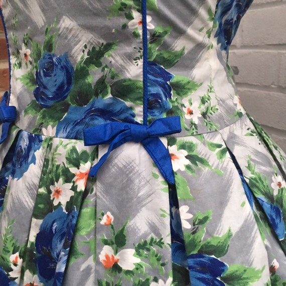 Vintage 50s floral print dress s/m - image 4