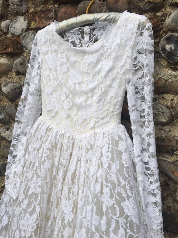 Vintage 50s lace wedding dress xs