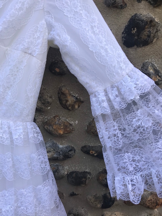 Vintage tiered lace boho wedding dress - image 1