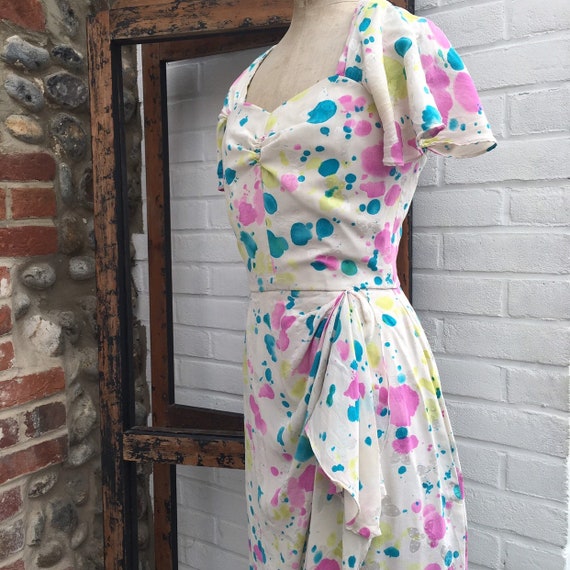 Vintage novelty print silk dress - image 1