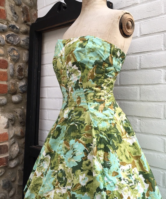 Vintage 50s Frank Usher novelty print bubble dress
