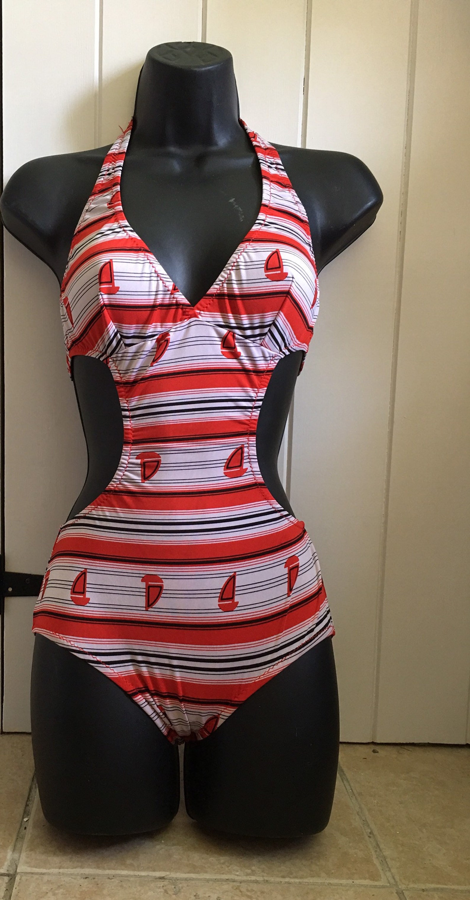 Vintage 70s/80s Novelty Print Swimsuit S Etsy