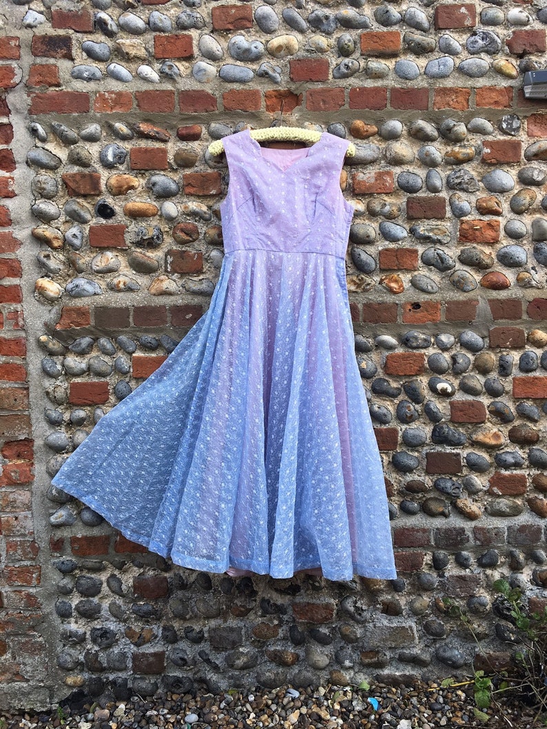 Pale bluelilac vintage 50s prom bridesmaid dress