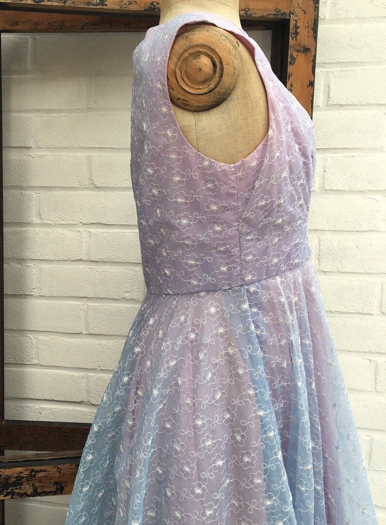 Pale bluelilac vintage 50s prom bridesmaid dress