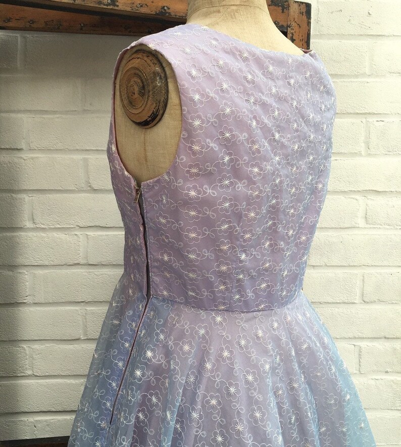 Pale bluelilac vintage 50s prom bridesmaid dress