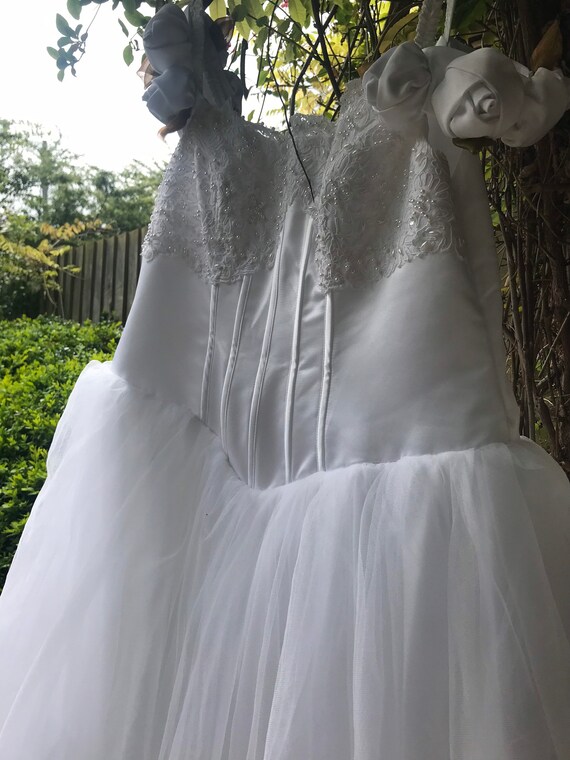 Vintage 80s volup bridal dress - image 2