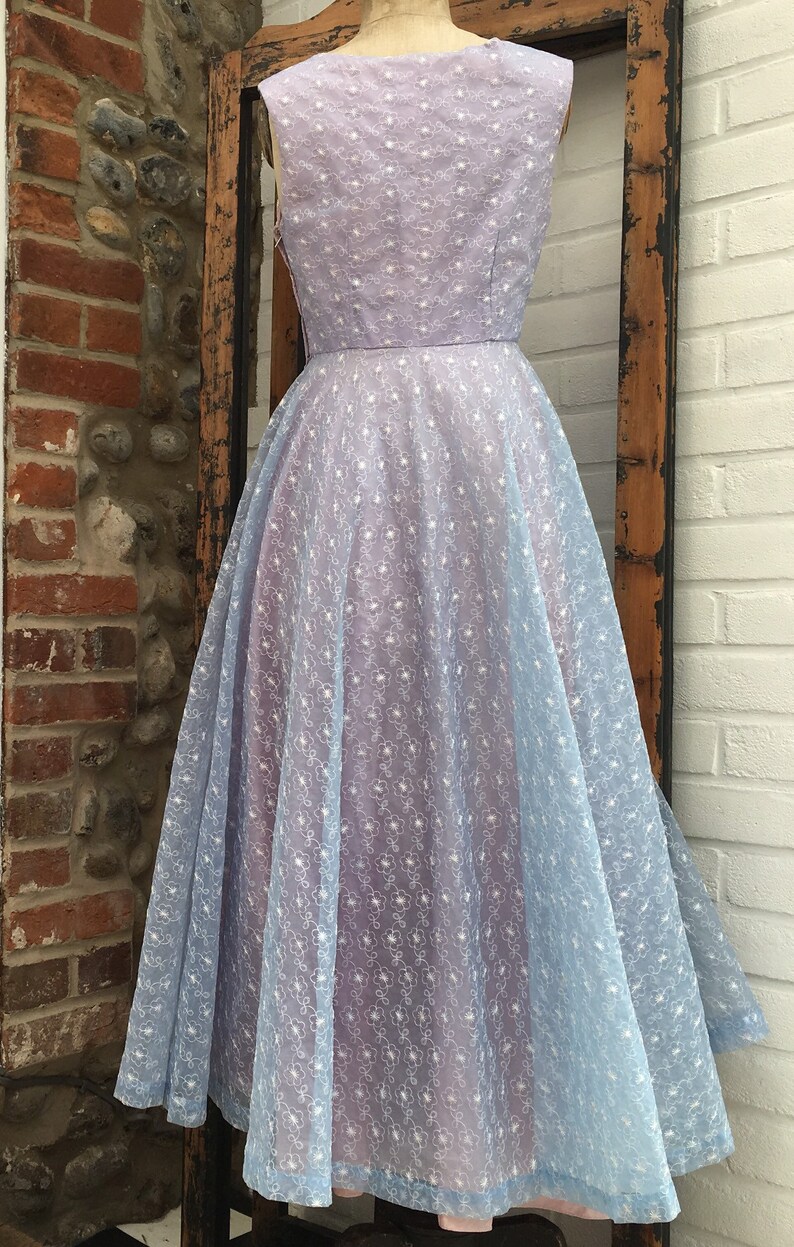 Pale bluelilac vintage 50s prom bridesmaid dress