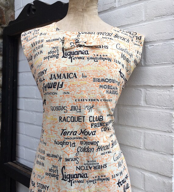 Vintage 50s novelty print dress
