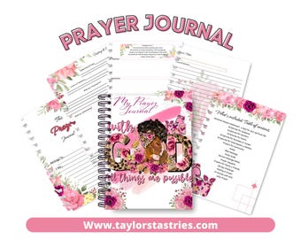 Printable Digital Prayer Journal for Women | Guided Faith Workbook | 30-Day Challenge | Scriptures, Notes & Stickers