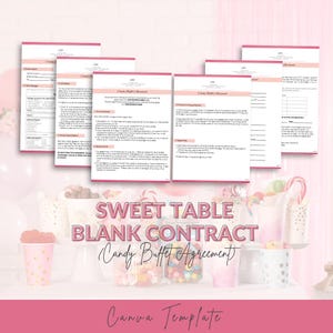 Sweet Table Contract Template (Editable in Canva) | Dessert Table Agreement, Event Catering Terms, Bakery/Planner PDF, Instant Download