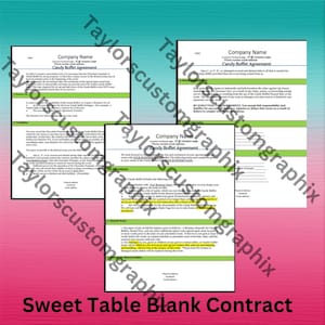 Sweet Table or Candy Buffet Blank agreement editable version