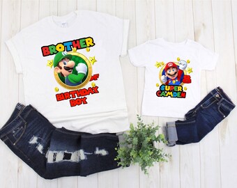 Super Mario Birthday Shirt - Etsy Australia