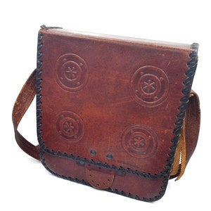 sac en cuir marron vintage, sac en cuir véritable, sac homme, cadeau pour lui, sac fait main