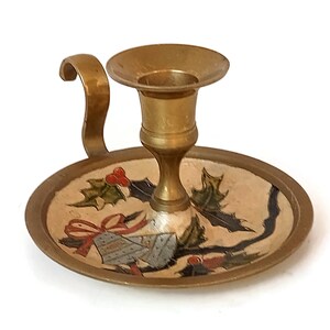 Vintage  brass  Candlestick holder,  Candleholder, Vintage brass  decorated candlestick