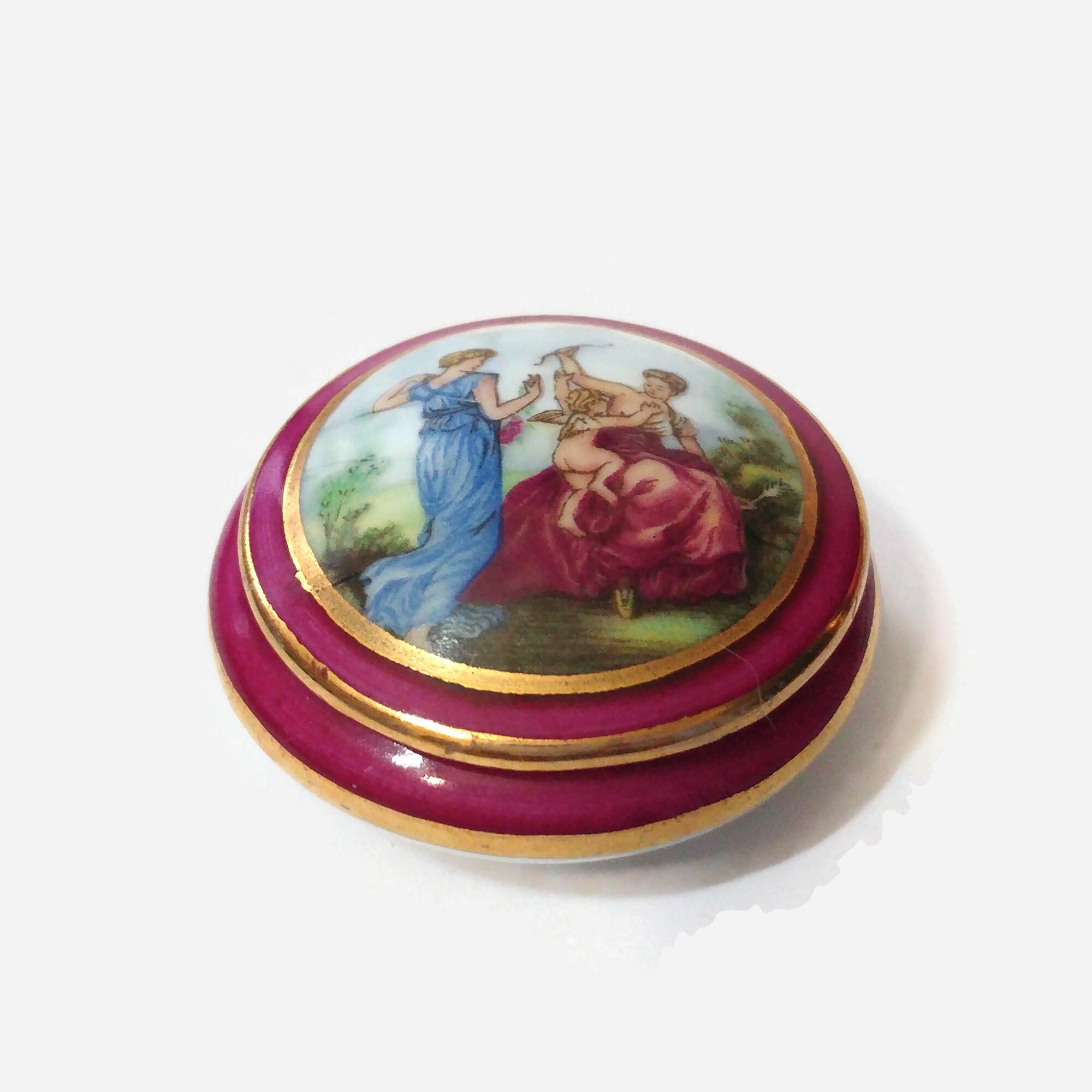 ヴィンテージ フランス製 リモージュ ピルボックス、母の日ギフト