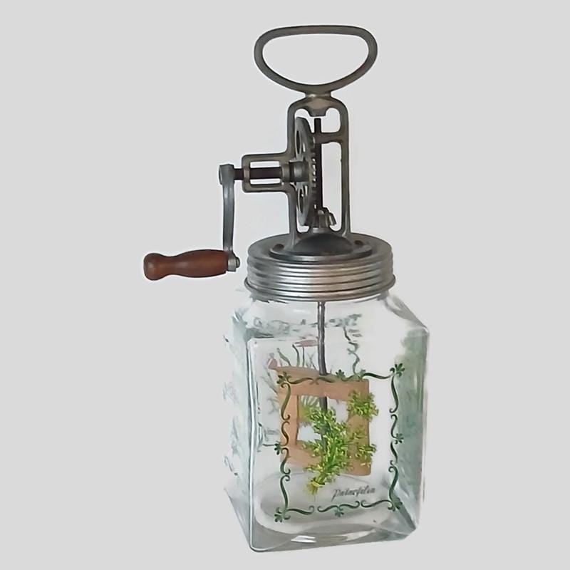 Vintage rare GERMAN glass butter cream maker