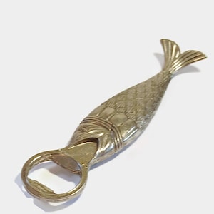 Vintage silver-tone fish shape bottle opener