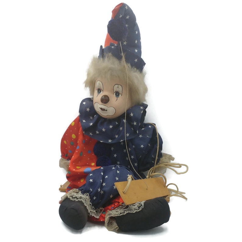 Vintage Large Porcelain Clown Doll, German Collectible Doll, Home Decor