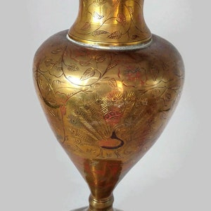 Vintage tall  brass vase