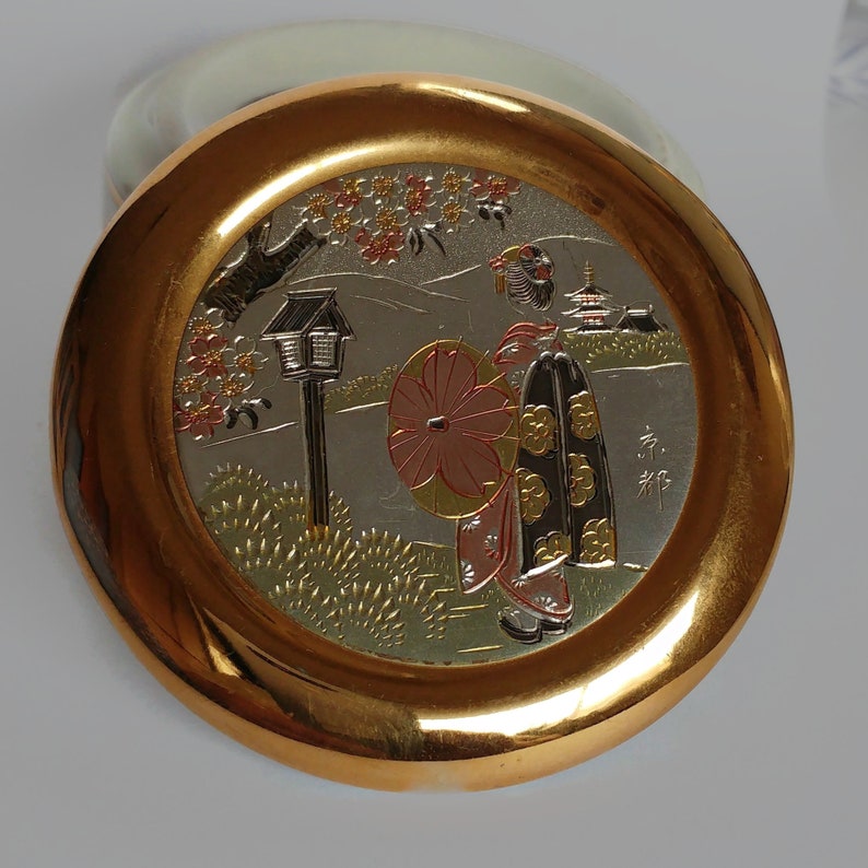 Vintage Japanese Pill Box Chokin Art Trinket Box Porcelain Etsy