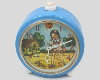 sveglia. Tedesco Vintage bambini sveglia Working Vintage orologio.